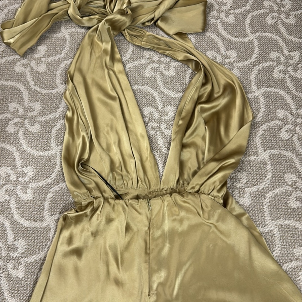 SILK BACKLESS ROMPER WIDE LEG - Picture 4 of 6